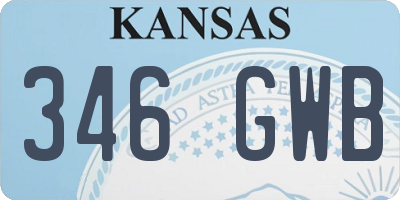 KS license plate 346GWB