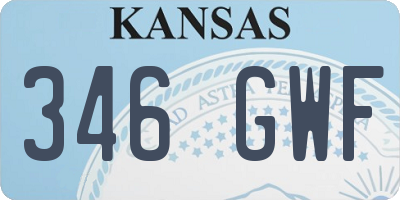 KS license plate 346GWF