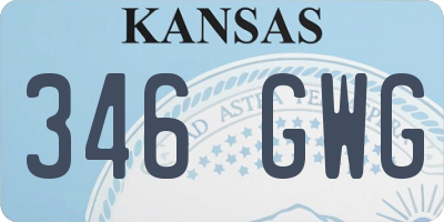 KS license plate 346GWG