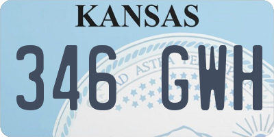 KS license plate 346GWH