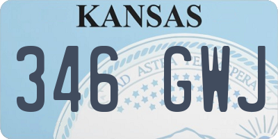 KS license plate 346GWJ