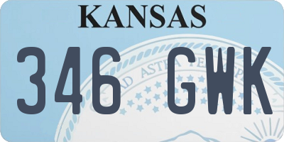 KS license plate 346GWK
