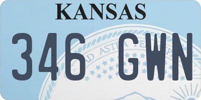 KS license plate 346GWN