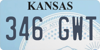 KS license plate 346GWT