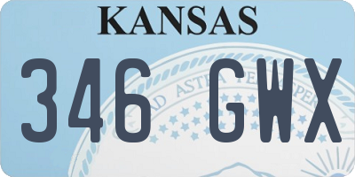 KS license plate 346GWX