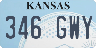 KS license plate 346GWY