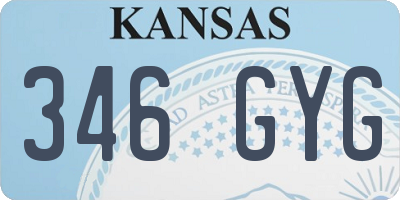 KS license plate 346GYG