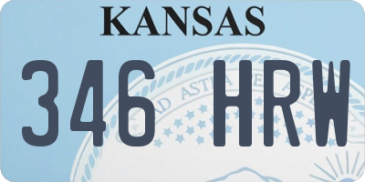 KS license plate 346HRW