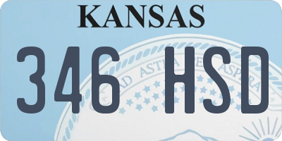KS license plate 346HSD