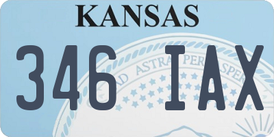 KS license plate 346IAX