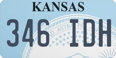 KS license plate 346IDH