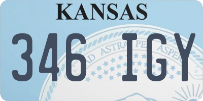 KS license plate 346IGY