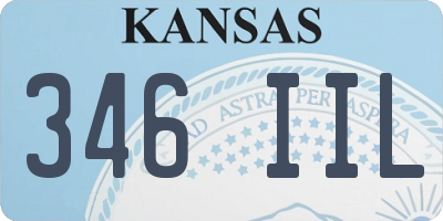 KS license plate 346IIL