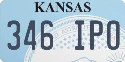 KS license plate 346IPO