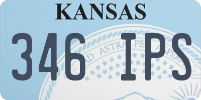KS license plate 346IPS