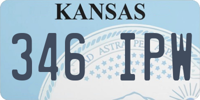 KS license plate 346IPW