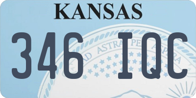 KS license plate 346IQC