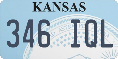 KS license plate 346IQL