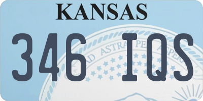 KS license plate 346IQS