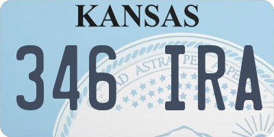KS license plate 346IRA