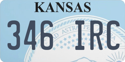 KS license plate 346IRC