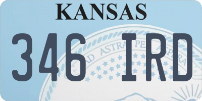 KS license plate 346IRD