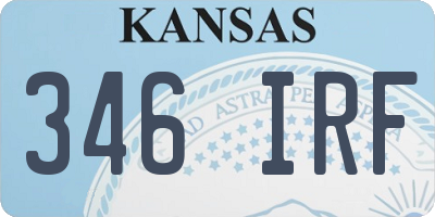 KS license plate 346IRF