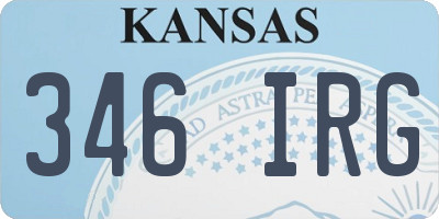 KS license plate 346IRG