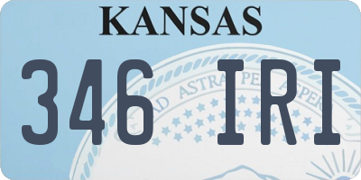 KS license plate 346IRI