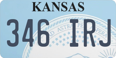 KS license plate 346IRJ