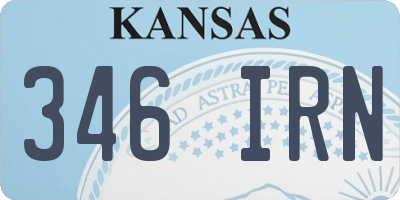 KS license plate 346IRN