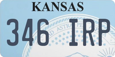 KS license plate 346IRP