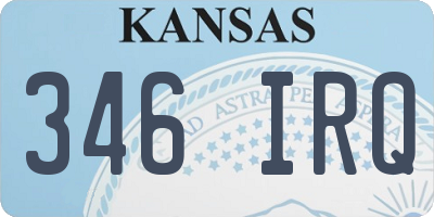 KS license plate 346IRQ