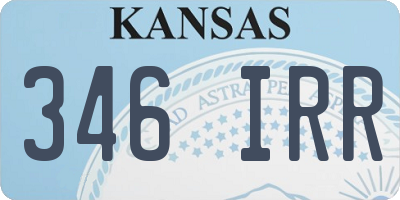 KS license plate 346IRR