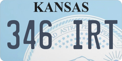 KS license plate 346IRT