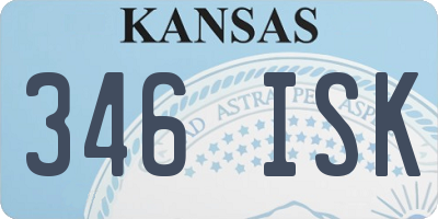 KS license plate 346ISK