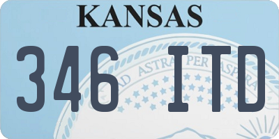 KS license plate 346ITD