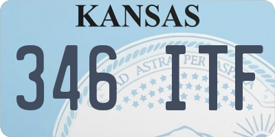 KS license plate 346ITF