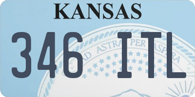KS license plate 346ITL