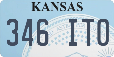KS license plate 346ITO