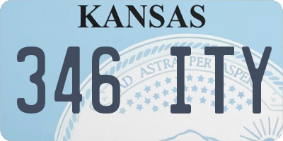 KS license plate 346ITY