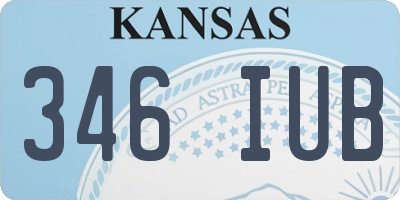 KS license plate 346IUB
