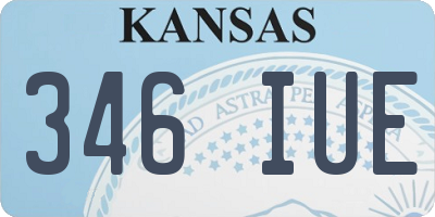 KS license plate 346IUE