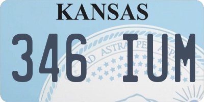 KS license plate 346IUM