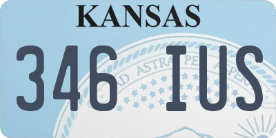 KS license plate 346IUS