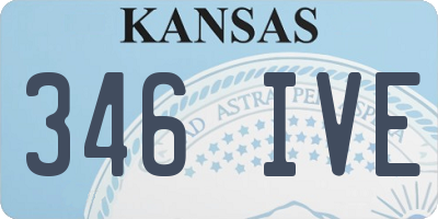 KS license plate 346IVE