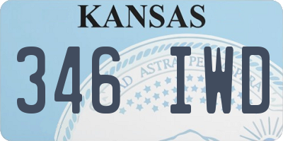KS license plate 346IWD