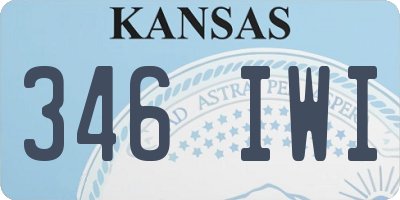KS license plate 346IWI
