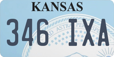 KS license plate 346IXA
