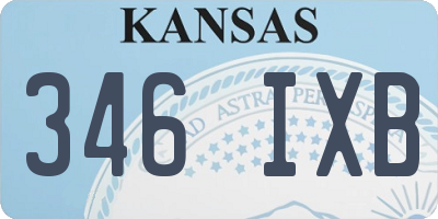 KS license plate 346IXB